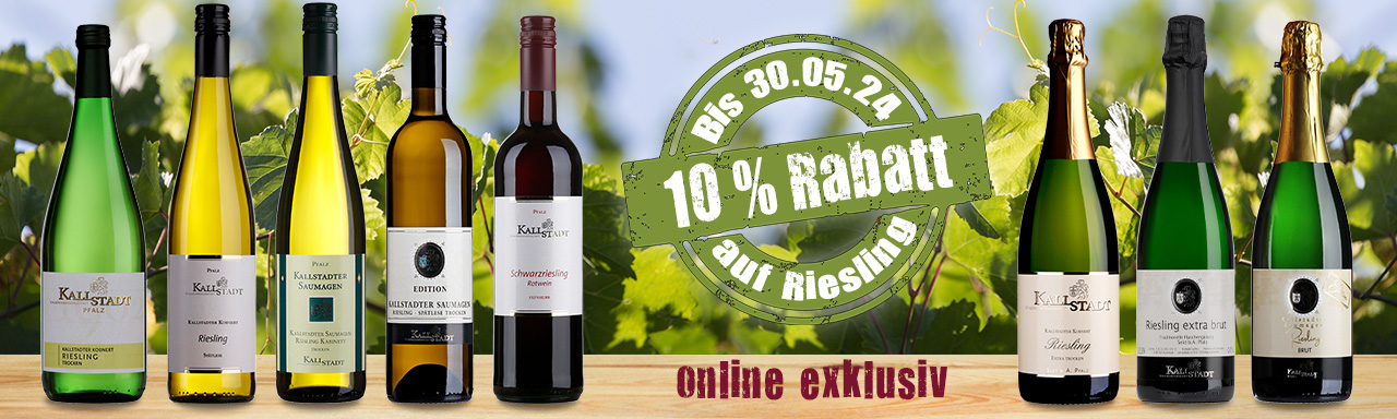 10 % Rabatt auf Rieslingwein, Sekt und Schwarzriesling